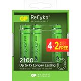GP Batteries Recyko+ 2100 6'lı AA Kalem Ni-MH Şarjlı Pil