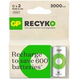 GP Batteries ReCyko 3000 C Boy Ni-Mh Şarjlı Pil, 1.2 Volt, 2'li Kart