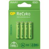 GP Batteries Recyko 650 mAh 1.2V AAA Boy NiMH İnce Şarjlı Pil 4'lü Kart