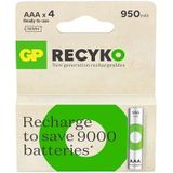Gp Batteries Recyko 950 Aaa Ince Kalem Ni-Mh Sarjli Pil 1.2 Volt 4Lu Kart