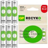 Gp Batteries Recyko 950MAH Aaa Ince Kalem 6 Adet Ni-Mh Şarjlı Pil 1.2 Volt - 1 Adet