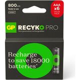 Gp Batteries Recyko Pro 800 Mah Aaa Ince Ni-Mh Şarjlı Pil, 1.2 Volt, 6'lı Kart