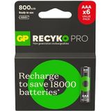 GP Batteries ReCyko Pro AAA İnce Ni-Mh Şarjlı Pil, 1.2 Volt, 6'lı Kart