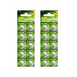 Gp Gp Batteries Gpa76 Lr44/a76/v13ga/ag13 Boy Alkalin Düğme Pil, 1.5 Volt, 10'lu Kart 2 Adet