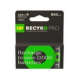Gp Gp Batteries Recyko Pro Aaa 800 Mah Ince Ni-Mh Şarjlı Pil 1.2 Volt 4lü Kart