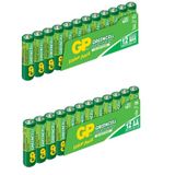 GP Greencell AAA İnce Kalem Pil 12'li + GP Greencell AA Kalem Pil 12'li