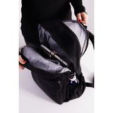 Gp Gues Polo Unisex Suya Dayanıklı Krinkıl Kumaş Çok Gözlü Siyah Desenli Laptop Okul ve Seyahat Sırt Çantası
