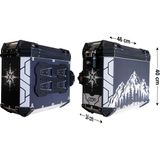 Gp Kompozit DSN04 Universal 40 Lt x 2 Desenli Alüminyum Motosiklet Yan Çanta Seti