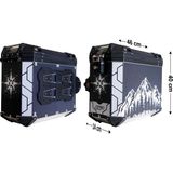 Gp Kompozit DSN04 Universal 40 Lt x 2 Desenli Alüminyum Motosiklet Yan Çanta Seti