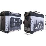 Gp Kompozit DSN05 Universal 40 Lt x 2 Desenli Alüminyum Motosiklet Yan Çanta Seti