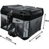 Gp Kompozit DSN05 Universal 57 Lt Desenli Alüminyum Motosiklet çantası