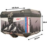 GP KOMPOZİT DSN06 Universal 57 lt Desenli Alüminyum Motosiklet Çantası