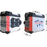Gp Kompozit DSN09 Universal 40 Lt x 2 Desenli Alüminyum Motosiklet Yan Çanta Seti