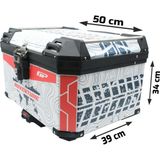 Gp Kompozit DSN09 Universal 45 Lt Desenli Alüminyum Motosiklet çantası