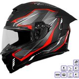 Gp Kompozit GP MY HELMET MKS001-BGR Yarış Spoiler Güneş Vizörlü Şeffaf Full Face Motosiklet Kaskı - XXL - Standart - Çok Renkli