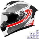 Gp Kompozit GP MY HELMET MKS001-WRG Yarış Spoiler Güneş Vizörlü Şeffaf Full Face Motosiklet Kaskı - L - Çok Renkli