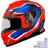 Gp Kompozit GP MY HELMET MKS002-RBW Güneş Vizörlü Şeffaf Çene Açılır Motosiklet Kaskı - XXL - Standart - Çok Renkli