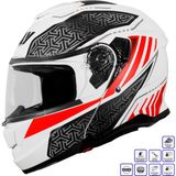 Gp Kompozit GP MY HELMET MKS002-WRB Güneş Vizörlü Şeffaf Çene Açılır Motosiklet Kaskı - XXL - Standart - Çok Renkli
