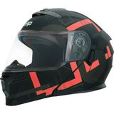 Gp Kompozit Gp Nero MKS004-MBA3R Güneş Vizörlü Şeffaf Çene Açılır Motosiklet Kaskı - Çok Renkli
