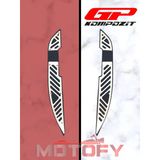 Gp Kompozit Honda Pcx 125 2021-2024 Uyumlu Kauçuk Detaylı Krom Ön Basamak Lastiği Siyah-Krom