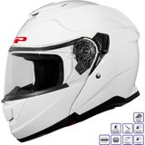 Gp Kompozit MKS007-PW Güneş Vizörlü Şeffaf Çene Açılır Motosiklet Kaskı - 2XL - Çok Renkli