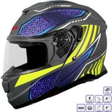 Gp Kompozit MKS007-RGBY Güneş Vizörlü Şeffaf Çene Açılır Motosiklet Kaskı - 2XL - Çok Renkli