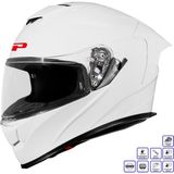 Gp Kompozit MKS008-PW Yarış Spoiler Güneş Vizörlü Şeffaf Full Face Motosiklet Kaskı - 2XL - Çok Renkli