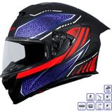 Gp Kompozit MKS008-RBBR Yarış Spoiler Güneş Vizörlü Şeffaf Full Face Motosiklet Kaskı - 2XL - Çok Renkli