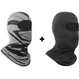 Gp Kompozit Motorcu Balaklava Maske Seti (1 Adet Yazlık + 1 Adet Kışlık) - 23 x 35 cm - Siyah - Yeşil