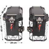 Gp Kompozit Universal 40 Lt X 2 Alüminyum Motosiklet Yan Çanta Seti Siyah