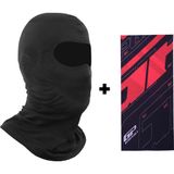 Gp Kompozit Yazlık Motorcu Balaklava Maske Siyah (1 Adet Boyunluk Buff Hediye) - 23 x 35 cm - Siyah - Yeşil