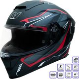 Gp My Helmet MKS001-BGR Yarış Spoiler Güneş Vizörlü Şeffaf Full Face Motosiklet Kaskı Xxl - Standart - Çok Renkli