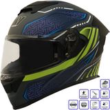 Gp My Helmet MKS001-RGBY Yarış Spoiler Güneş Vizörlü Şeffaf Full Face Motosiklet kaskı M - Standart - Çok Renkli