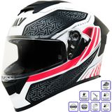 Gp My Helmet MKS001-WRB Yarış Spoiler Güneş Vizörlü Şeffaf Full Face Motosiklet Kaskı L - Çok Renkli