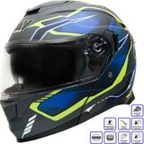 Gp My Helmet MKS002-EGBY Güneş Vizörlü Şeffaf Çene Açılır Motosiklet Kaskı M - Çok Renkli