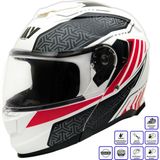 Gp My Helmet MKS002-WRB Güneş Vizörlü Şeffaf Çene Açılır Motosiklet Kaskı L - Standart - Çok Renkli