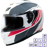 Gp My Helmet MKS002-WRG Güneş Vizörlü Şeffaf Çene Açılır Motosiklet Kaskı M - Standart - Çok Renkli
