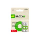 Gp Recyko 1000 Serisi 950 Mah Nimh Aaa Ince Kalem Boy 6'lı Şarjlı Pil