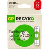 Gp Recyko 2600 mAh AA Şarjlı Kalem Pil 11,1 V Şarj Edilebilir Ni-Mh 6 Adet
