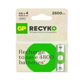 GP Recyko 2700 Seri 2600 mAh Şarjlı AA Kalem Pil 4'lü