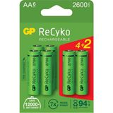 Gp Recyko 2700 Seri 2600 Mah Şarjlı Aa Kalem Pil 4+2