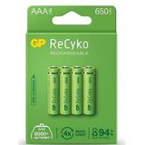 GP Recyko 650 Mah R03 AAA İnce Kalem Pil 4 Lü Şarjlı Pil Şarj Edilebilir Pil