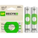 Gp Recyko 650 Mah R03 Aaa Şarjlı 2'li Ince Kalem Pil - 1 Adet