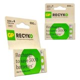 Gp Recyko 650 Mah R03 Aaa Şarjlı 4'lü Ince Kalem Pil - 1 Adet