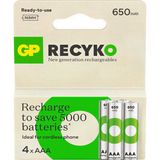 GP ReCyko 650 Serisi 650 mAh NiMH AAA İnce Kalem Boy 4'lü Şarjlı Pil