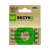 Gp Recyko 650MAH Aaa Şarjlı Ince Pil 63E041 2'li Kart