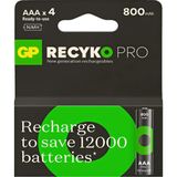 Gp Recyko Pro 850 Serisi 800 Mah Nimh Aaa Ince Kalem Boy 4'lü Şarjlı Pil