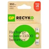 Gp Şarjlı İnce Kalem Pil 950 mAh 4+2 Li Paket 10.000 mAh Güç Kapasitesi ile Hızlı Şarj Özelliği Gp100Aaahce4-2Bb - 001-Renkli