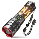 GP285- 8000 Lümen USB Type-C Şarjlı LED Kamp Lambası 8 Mod El Feneri Acil Durum + Kırmızı Mavi İkaz Işıklı