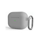 GPACK Airpods 4 uyumlu Kulaklık Kılıfı Mat Kancalı Silikon SF13 Gri